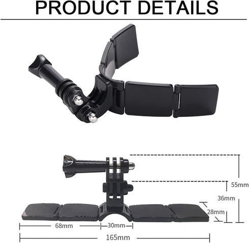 Motorcycle Helmet Chin Mount Kit for GoPro Hero 10, 9, 8, 7, 6, 5, 4, Session, 3+, 3, 2, 1, Hero (2018), DJI Osmo Action, AKASO, SJCAM, Xiaomi Yi Action Cameras