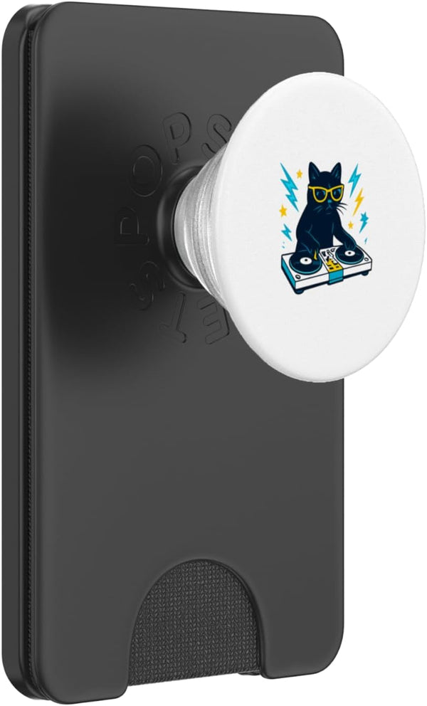 Funny Music Producer Music Production Apparel Co. Cat Cats Lover DJ Disco Jockey Beat Makers Music Producer PopSockets PopWallet