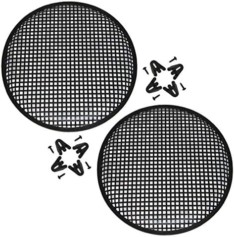10'' Inch Car Audio Speaker Sub Woofer Metal Black Grill Cover Guard, Pack of 2