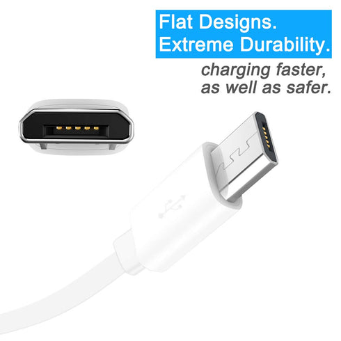 3PCS 10FT Flat Micro USB Cable Power Extension Cord for Wyze Cam, WyzeCam Pan,Yi Cam,YI Dome Home Camera,Oculus Go,Kasa,Nest Cam,Netvue,Blink,Indoor Security Surveillance Camera Charging Cable
