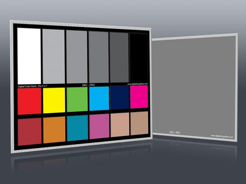 DKC-Pro 5" x 7" Set of 2 White Balance and Color Calibration Charts with Frame Stand and User Guide