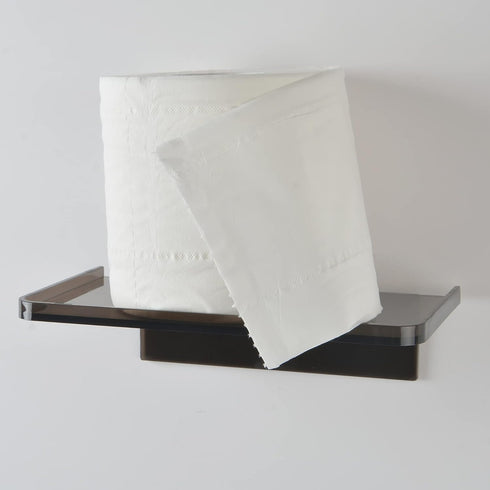 MATIMASU Stick-on Wall Shelf - Small Wall Mounted Adhesive Clear Acrylic Shelf Phone Holder Shelves Wipes Rack