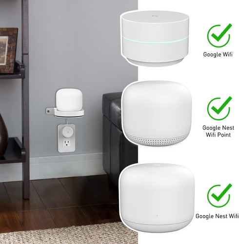 Delidigi 2 Pack ABS Wall Mount, Compatible with Nest Wifi Router, AC2200 Bracket Holder Shelf, White