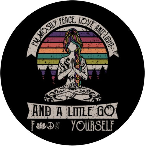 I'm Mostly Peace Love And Light Yoga Tattooed PopSockets Standard PopGrip