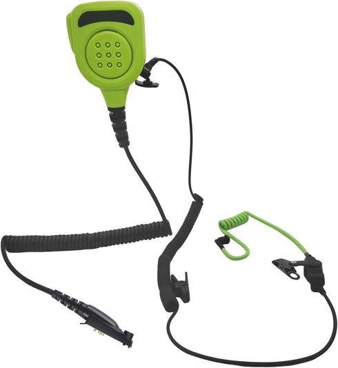 Waterproof Shoulder Mic with 3.5mm Earpiece - Walkie Talkie Lapel Microphone for Motorola Retevis Radio - Green