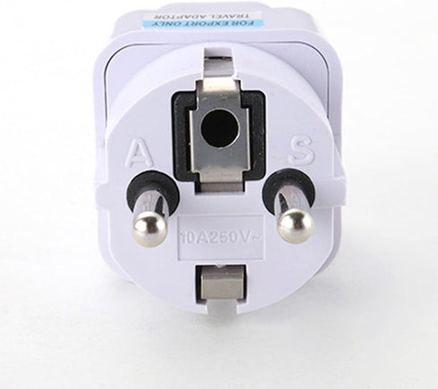 ANRANK UE3360AK 2 Packs Universal AU US UK to EU Europe Plug AC 250V Power Travel Adapter, White