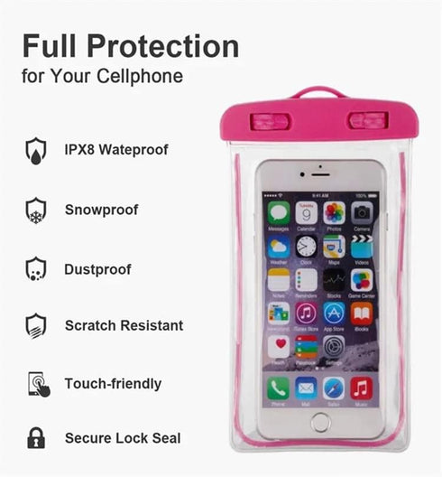 Waterproof Phone Case, Pouch for Smart Phone, Compatible with iPhone 14/13/12/11 Pro Max/XS Plus, IPX8 Dry Bag (Purple)