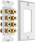 4 Setup DIYTECH Speaker Wall Plate, Home Theater Wall Plate, Gold Plated Binding Posts, for Home Theater