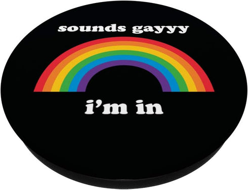 Sounds Gay Funny LGBT Pride Stuff Queer LGBTQ Retro Rainbow PopSockets Swappable PopGrip