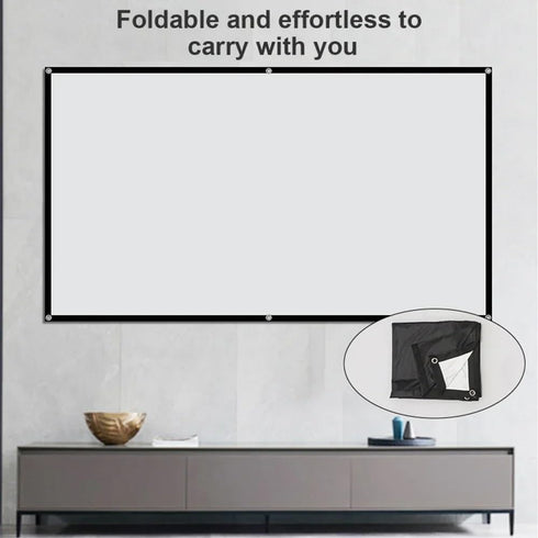 JIIPOREGJ 60-150 Inch Projection,60 Inch Projector Screen White Milk Shred Black Background Wrinkle-Free Design