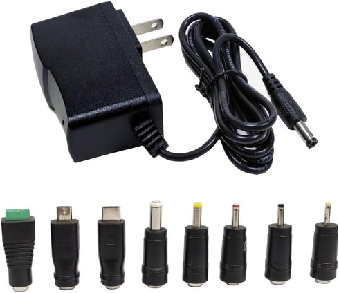 5V 2A 2000mA DC Power Supply, 10W AC/DC Adapter 110V to 5Volt with 8 Tips for Camera Baby Monitor
