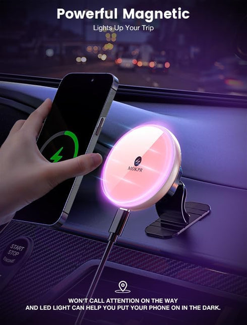 MOKPR Charger-15W 16 15/14/13/12 for Magnetic Car Mount Wireless Car Charger-Magnetic Car Phone Holder for Dash Air