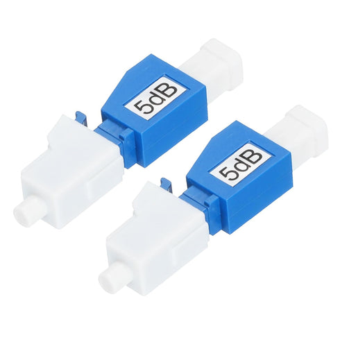 MECCANIXITY 5dB LC Fiber Attenuator, Pack of 2 Male to Female Fixed Fiber Optic for Transmission