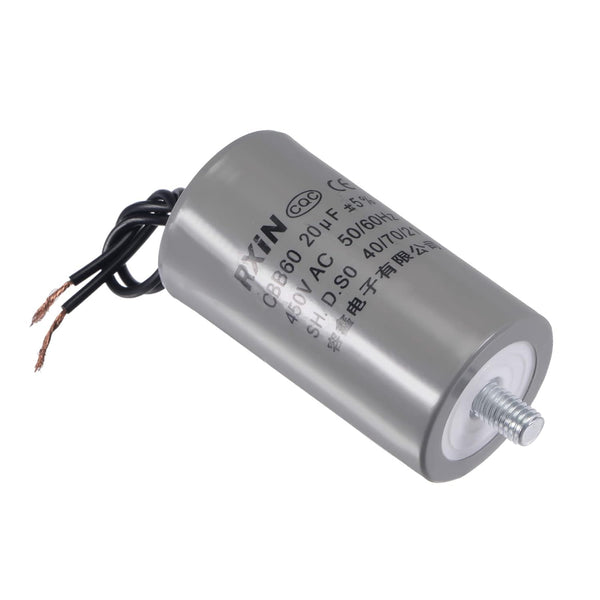 YOKIVE CBB60 Run Capacitor, 450V AC 20uF 50/60Hz with M8 Fixing Stud, Low Loss Round Capacitor for Washing Machines