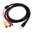 DUOYHIEL 5ft 3RCA USB to RCA Cable, USB Male to RCA Male Jack Splitter Audio Video Cable, Cord to Connect AV Adapter