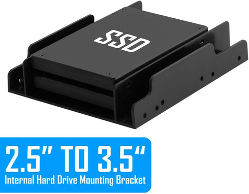 Kingwin SSD Hard Drive Mounting Kit Internal, Convert Any 2 x 2.5” Solid State Drive/HDD Into 3.5 Inch Drive Bay