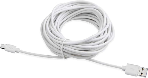 Smays 25ft Micro USB Extension Cable 4-Pack for Wyze Cam Pan, Blink Mini, YI Home Camera - White