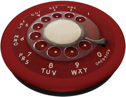 Red Rotary Phone Dial Retro Mid Century Vintage Dial PopSockets Standard PopGrip