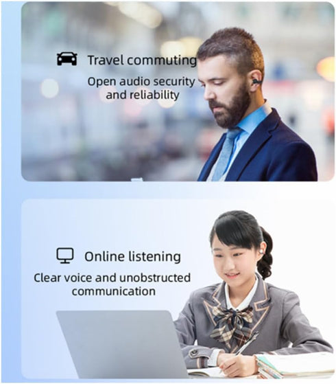 Bluetooth Ear Clip, Single Wireless Ear Bud Clip On, Open Ear Headphone Bluetooth Wireless Headset, Bone Conducting