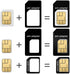 CKANDAY 20 Pack 4 1 1, SIM Card Adapter Kit, in Nano Micro Standard Converter Kit with Steel SIM Tray Eject Pin Black