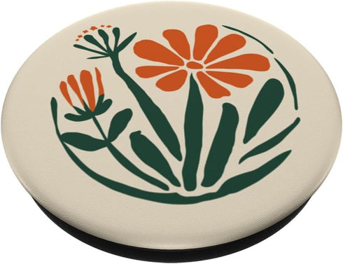 Boho Fall Flowers Orange Girly Nature Botanical PopSockets Standard PopGrip