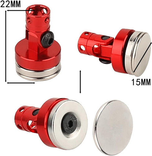 4PCS SCX10 4WD 1/10 RC Magnetic Body Post with Clips,Alloy Magnetic Stealth Invisible Body Shell Mount Column