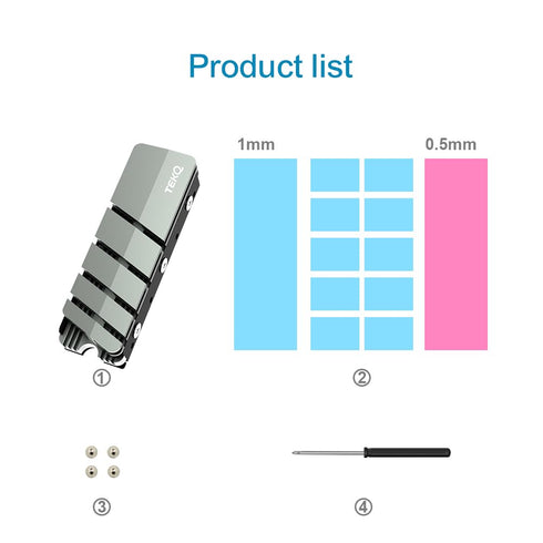 M.2 2280 SSD Heatsink, Double-Sided Heat Sink with Thermal Silicone Pad for PC M.2 SSD