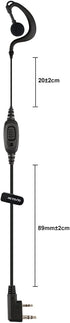 Retevis 2 Way Radio Earpiece, C-Type Earhook Headset with Mic, 2 Pin, Compatible with RT22, RT68, BAOFENG Walkie Talkies