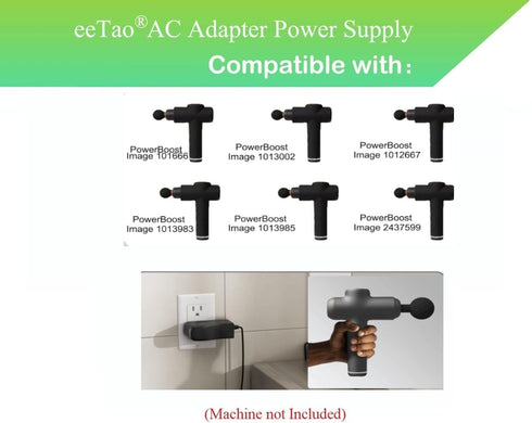 27V AC/DC Adapter Replacement Charger Compatible with Sharper Image 27V Massage Gun Sharper Image 1011666 1013002 1012667 1013983 1013985 2437599 Powerboost Tissue Cordless Massager Gun Power