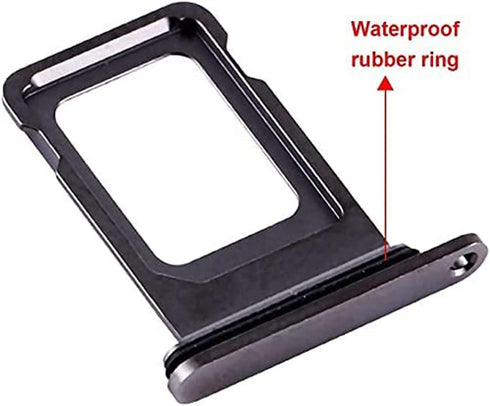 SIM Card Tray Holder Slot Replacement for iPhone 13 Pro and iPhone 13 Pro Max (Graphite) with Waterproof Rubber Ring and Eject Pin (Single Sim Version)