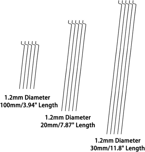 Gracilaria 20PCS (1.2x200mm) RC Airplane Z Type Pushrod Steel Wire Push Pull Rod Pushrod for RC Plane Helicopter Boat