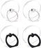 Cell Phone Ring Holder Stand Transparent Finger Grip Loop 360 Degree Rotation (2 Silver 2 Black)