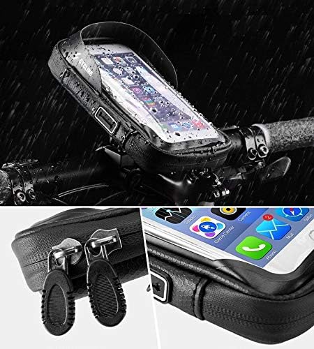 360° Rotatable Waterproof Bike Phone Mount Bag, Touch Screen Holder for iPhone 15 14 13 12 11, Galaxy S23 FE, Google