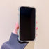 Cute iPhone 11 Case: Girly Silver Plating Curly Wave Frame, Shockproof Meteorite Shape & Kawaii Bubble Design.
