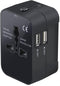 Premium Travel Adapter, Portable Universal Worldwide Power Adapter, European Travel Plug Adapter with Dual USB Charging
