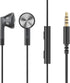 FiiO FF1 3.5mm HIFI Music Wired Bass Earbud, 14.2mm Dynamic HD Microphone Earphone for Gaming, Meeting, Video (Black)