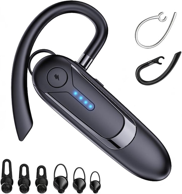 TMGADTDU Bluetooth Headset, Single-Ear Wireless Earpiece with ENC Noise Canceling Mic, 30Hrs Call