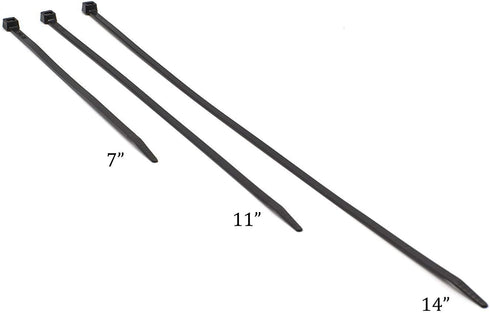 THE CIMPLE CO 14 Inch Black Nylon Zip Ties (Wire, Cable Ties) - Strong, Indoor and Outdoor Rated, 100 Pack