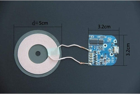 2Pcs Qi Wireless Charger PCBA Circuit Board with Coil Pad Charging for DIY K9G9