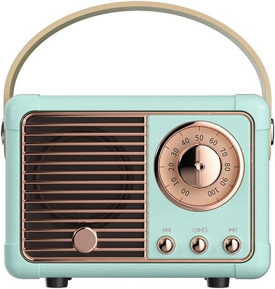 Retro Bluetooth Speaker, Wireless Vintage Speaker for Indoor Outdoor Use, Supports USB/TF Card/AUX, Blue