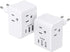 2 Pack European Travel Plug Adapter, One Beat International Power Adapter with 3 Outlets, 3 USB Ports for Europe Travel