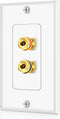 TNP Home Theater Wall Plate - Single Gang Audio Wall Plate with Gold-Plated Terminals