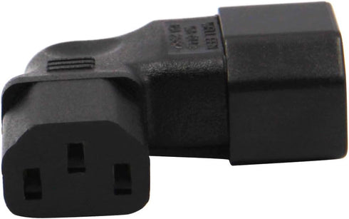 WYMECT 2-Pack C14 C13 Left Angle IEC to Power Adapter PDU Plug for LCD Wall Mount TV