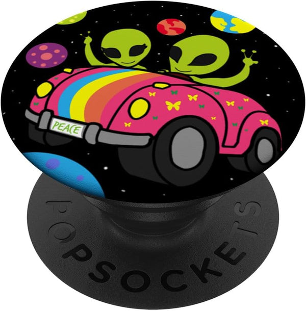 PopSockets Standard PopGrip: Alien Phone-Grip 70s 80s 90s Driving Car Galaxy Funny Gift