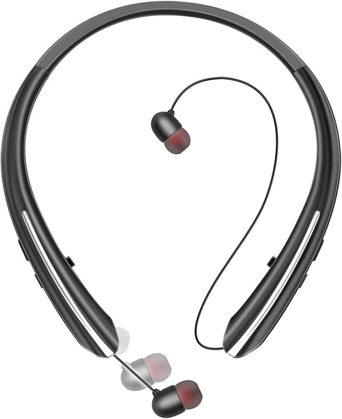 Gardway Neckband Bluetooth Headphones, Bluetooth 5.4 Wireless Headphone with Retractable Earbud,CVC8.0 Noise Cancelling,