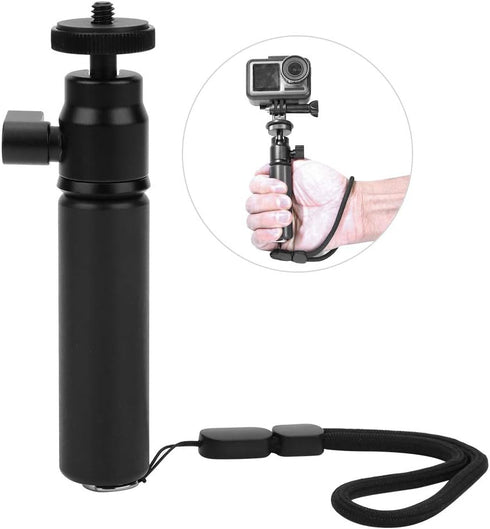 ZGHUNVRE 360 1/4" Aluminum Alloy Small Ball Head Selfie Stick, Universal Motion Camera Handle with Adjustable Angle