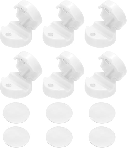 MECCANIXITY 6Pcs Wire Cord Organizer Holder,White Self 7mm Adhesive Magnetic Cable Clips
