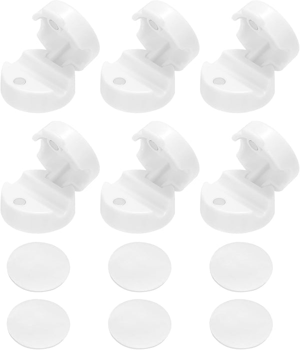 MECCANIXITY 6Pcs Wire Cord Organizer Holder,White Self 7mm Adhesive Magnetic Cable Clips