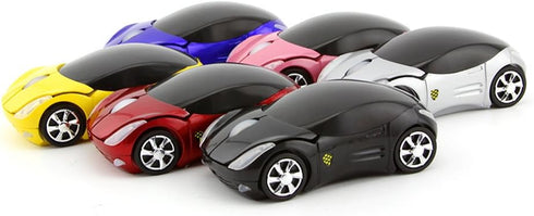 2.4GHz Wireless Mouse Cool 3D Sport Car Shape Ergonomic Optical Mice for PC Laptop Women Small Hands (Red)