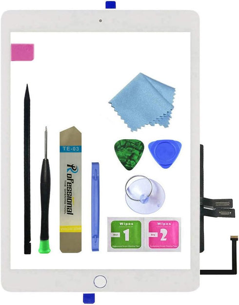 Touch Screen Digitizer Assembly Replacement for White iPad 6 2018, A1893 A1954 with Home Button
